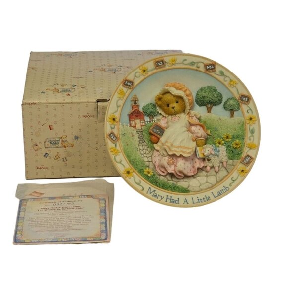 Vtg Cherished Teddies Mary Had A Little Lamb Plate Nursery Rhymes Collection - Picture 1 of 10